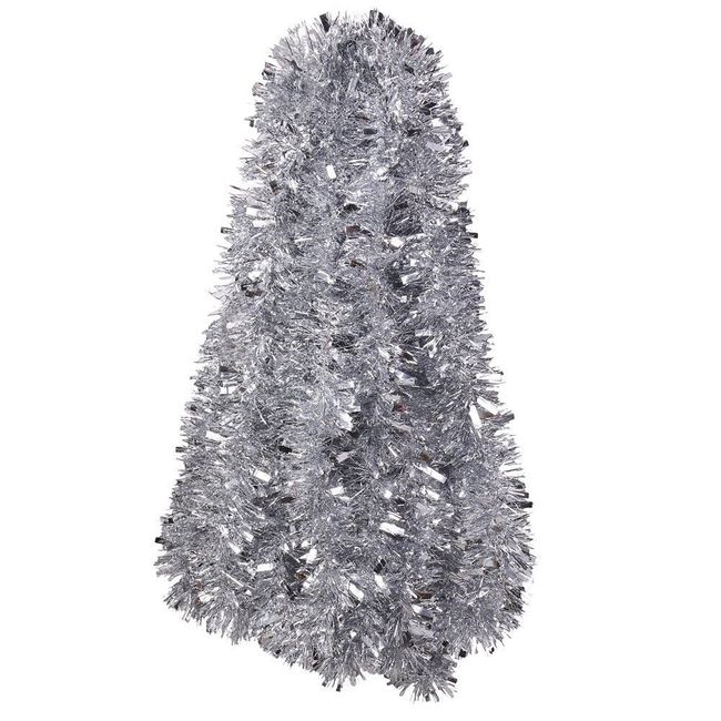 DECORA 33 Feet Silver Tinsel Garland, Christmas Metallic Hanging Tinsel Garland for Xmas Tree Home and Party Decoration