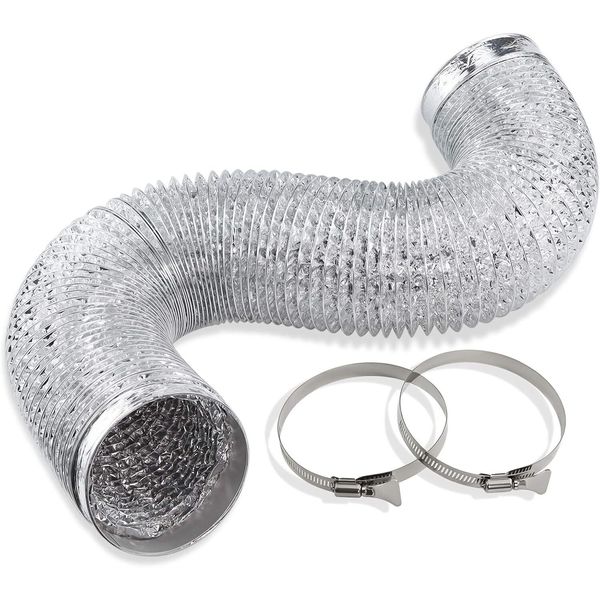 Cenipar Dryer Vent Hose-4 inch Ducting Hose Flexible 4in-8FT-1PC, Silver