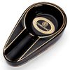 CIGARLOONG Cigar Ashtray Single Classic Ceramic Ashtray Outdoor or Indoor Use (Colour: Black)