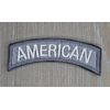 AMERICAN NAME TAG REFLECTIVE ROCKER ARC TAB HOOK ACU GRAY TACTICAL MORALE PATCH