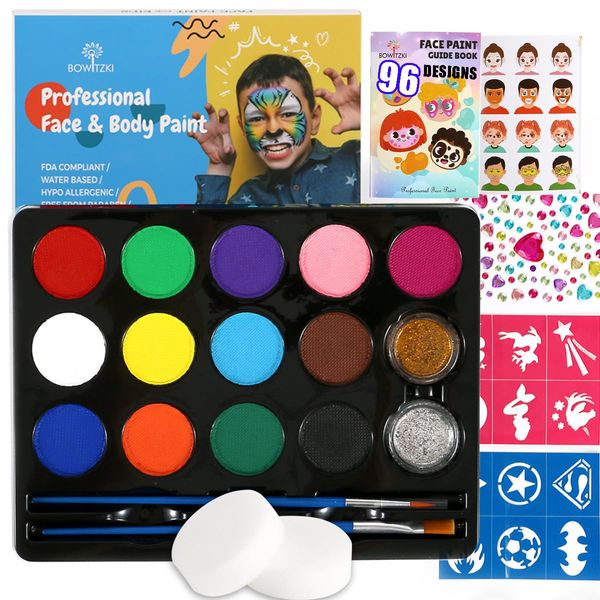 Bowitzki Face Paint Kit 13 colori