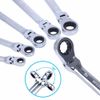 6 Heavy Duty Flexible Head Extra Long Ratcheting Wrench Combination Spanner Tool
