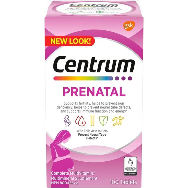 Centrum Prenatal Multivitamins/Minerals Essential Prenatal Vitamins, 100 tabs