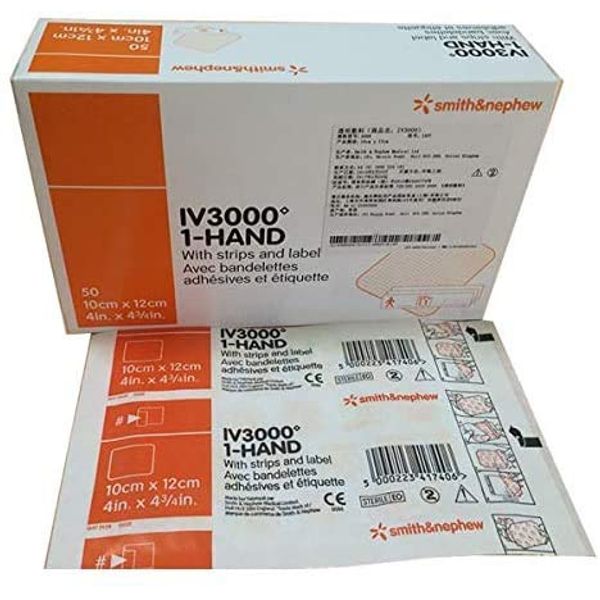 Smith & Nephew IV3000 Transparent Dressings 4"x4 3/4", Box of 50, # 4008