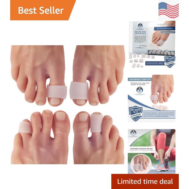 Multipurpose Gel Toe Tubes - Cushioned Protection for Calluses, Blisters, Corns