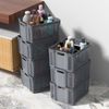 12 Pack Large Plastic Stackable Storage Baskets Organizer Bin for Pantry, Grey