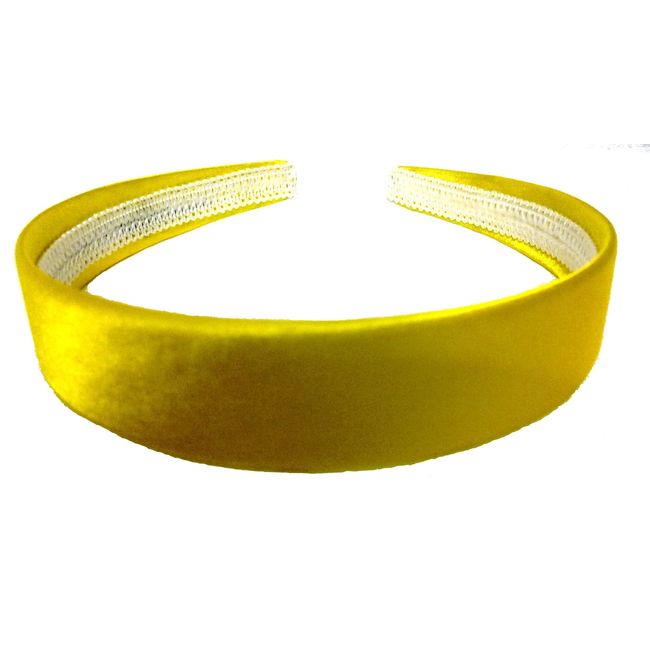 Aliceband - Brightly coloured plain 2.5cm wide satin headband alice band[Yellow]