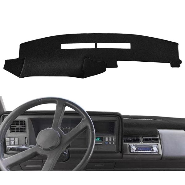 Dashboard Cover Dash Cover Mat Fit for Chevy Chevrolet Silverado/GMC Sierra C1500 C2500 C3500 K1500 K2500 K3500 Pickup Truck 1988-1994, 1992-94 GMC Yukon/Chevy Blazer Suburban(88-94, Black) Y25