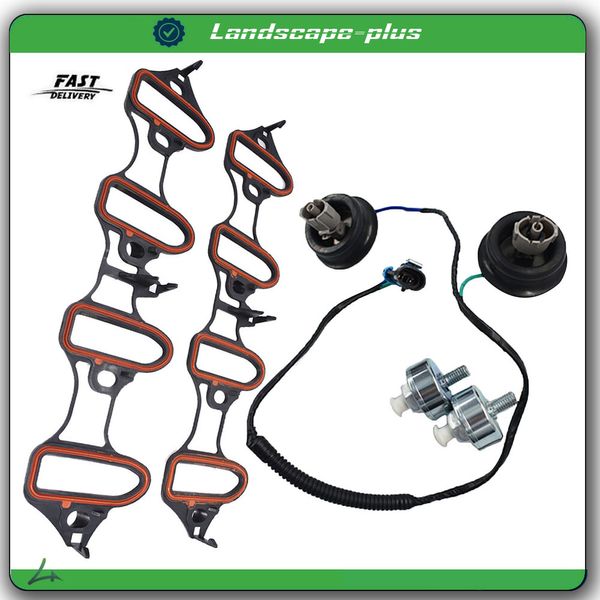 New 5PC Knock Sensor Harness Intake Manifold Gasket Kit Set For Silverado Sierra