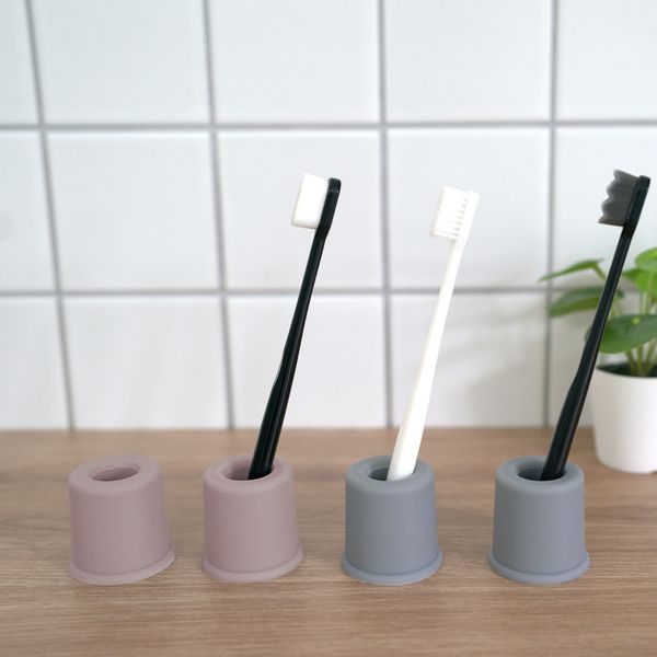 3 soft silicone toothbrush holders