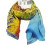 Wrapables 100% Mulberry Silk Square Scarf, Van Gogh's Peach Tree in Bloom