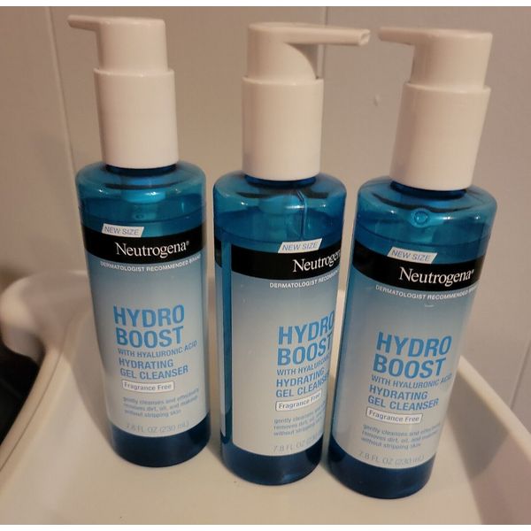 Lot of 3 Hydro Boost with Hyaluronic Acid, Hydrating Gel Cleanser 7.8oz