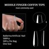 500Pcs Finger Coffin Nail Individual Size Index Finger Ballerina Artificial Fake Nails Extension Full Cover Gel Nail Salons (6#)