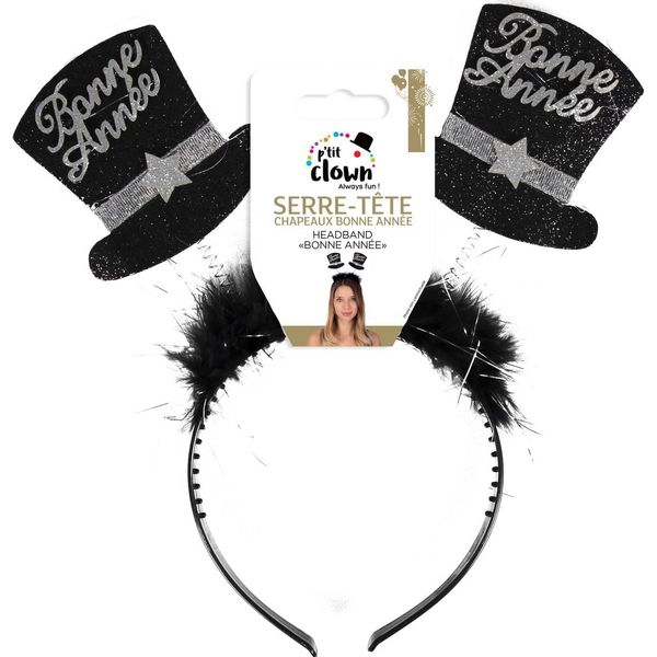 P'tit Clown 40360 Headband HDF Happy New Year Assorted Colours