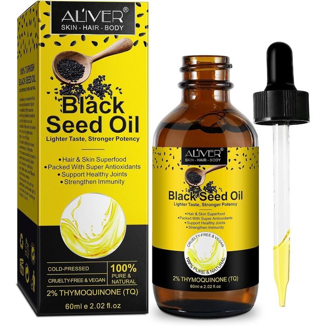 60ML TURKISH Black Seed Oil  Cold Pressed Premium Blackseed Oil, Omega 3,6,9