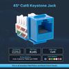 50 pcs Cat6 Punchdown Keystone Jack Blue 45 Degree Angle Ethernet Network PACK