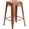 24'' High Backless Copper Metal Counter Height Stool - Industrial Style Stool