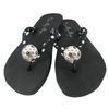 Black & White Polka Dot Soccer Bling Flip Flops