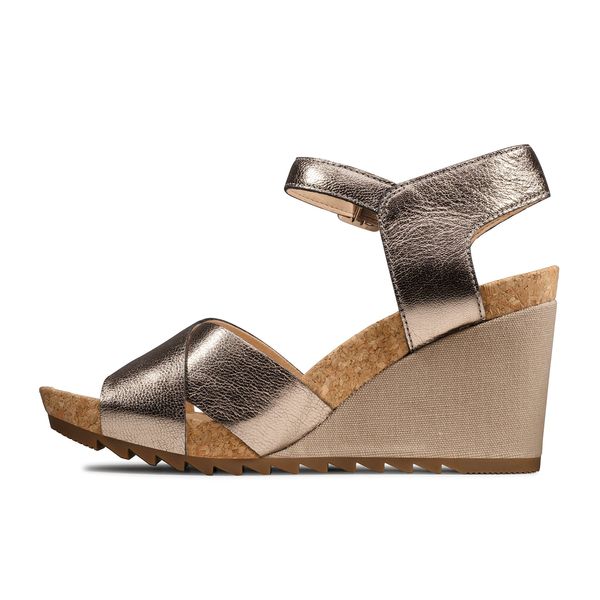 Clarks Women's Flex Sun Sling Back Sandals, Grey Stone Stone, 4 UK