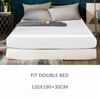 AYSW Double Bedding Fitted Sheet with All Around Elastics Brushed Microfiber Breathable (White)