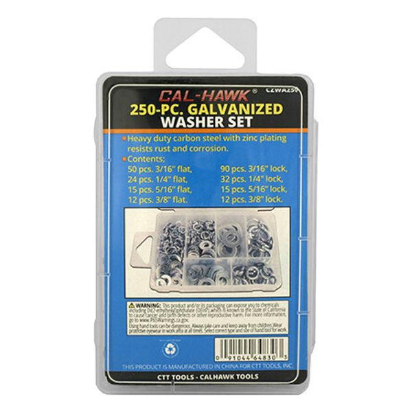 Cal-Hawk 250pc Galvanized Washer Set