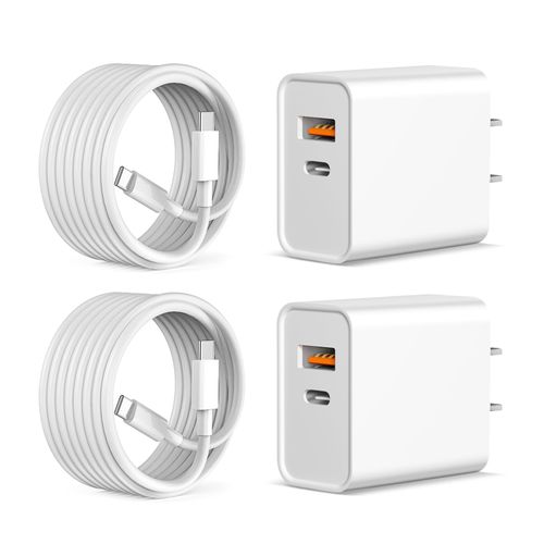 iPhone 16 15 Charger 20W PD+QC3.0 USB C Dual Port Wall Charger Block with 6FT USB C to C Cable Compatible with iPhone 16/16Pro/16Pro Max/16 Plus/15, iPad Pro, iPad Air 5/4, iPad 10/Mini 6