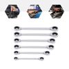 8-19mm Metric Flexible Ratcheting Wrench Combination Tool Set 6pcs