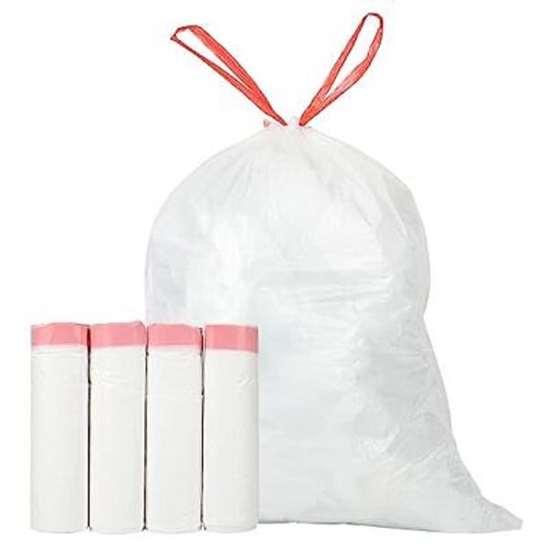 Ultra Thick Heavy Duty Plastic 15 Gallon Drawstring Trash Bags Large 80 Count