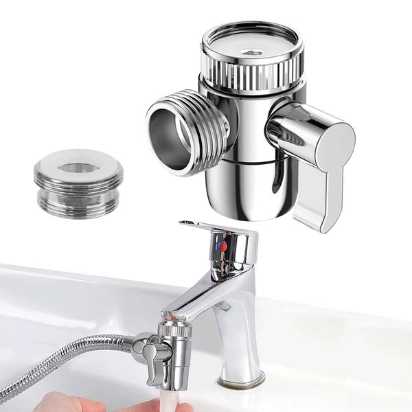 1 Pcs 3 Way Shower Diverter Valve M22 X M24 Tap Adapter for Dishwashers Washing Machines Shower Nozzles in Kitchen Sink Tap and Bathroom Ordinary Shower Hoses or Water Supply Hoses