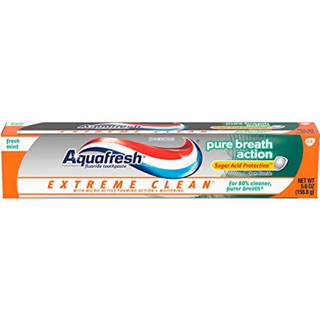 Aquafresh Extreme Clean Pure Breath Action, Fresh Mint, 5.6 Ounce, Pack of 4