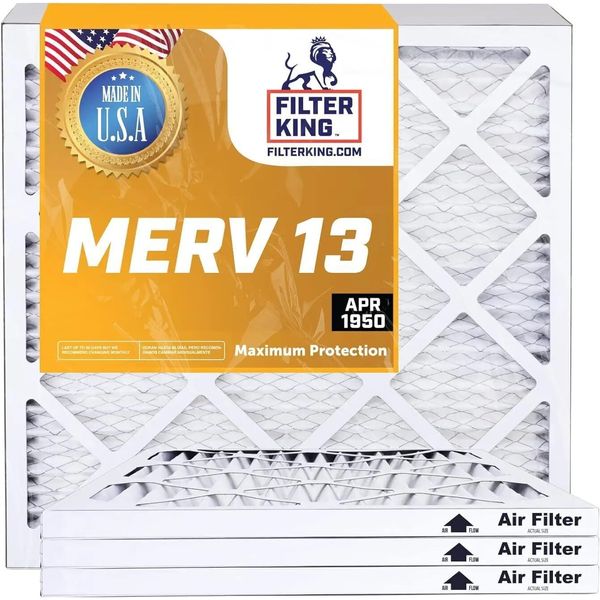 Filter King 12x12x1 Air Filter 12-PACK MERV 13 Actual Size 12 x 12 x .75"