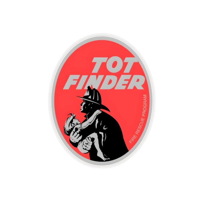 smartEshop Tot Finder Retro Fire Rescue Bumper Sticker Window Vinyl Decal 4.5"x4.5" (Set of 2) for Car Truck Van SUV Window Wall Cup Laptop Boat Tumblers or Any Smooth Surface Sticker