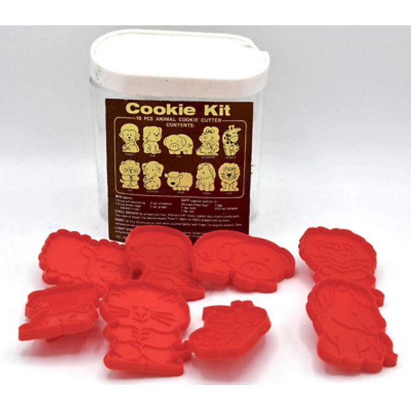 Red Animal Cracker Cookie Cutter Set 8 Zoo Carnival Party Kids Baking Recipe Pet