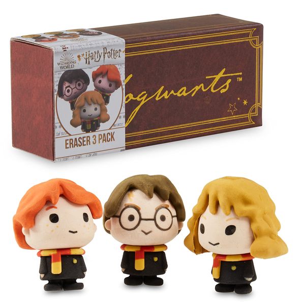 Harry Potter Eraser – Set of 3 Harry Ron Hermione Children's Novelty Erasers – Gift Idea Goodies Collection