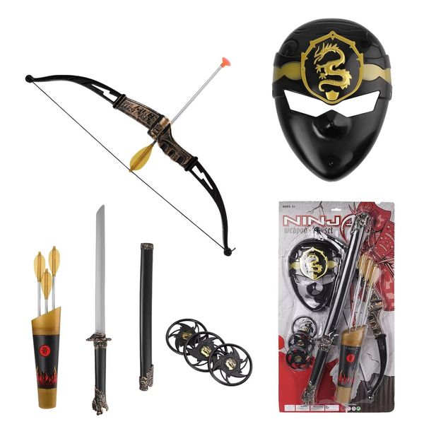 ECCRIS Ninja Warrior Toy Weapons Role Playset Kids Pretend Play Dress Up Battles Costume Accessories