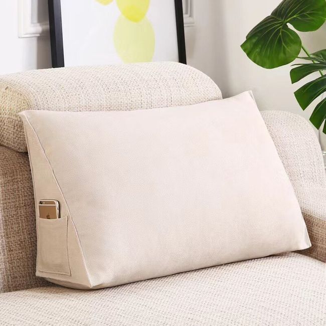 Pillow Washable Triangle Backrest Cushion for Bed and Sofa