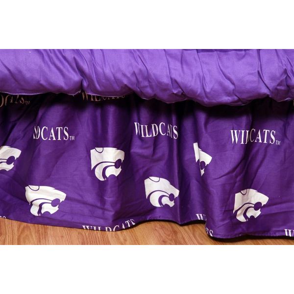 College Covers Everything Comfy Kansas State Wildcats Dust Ruffle Bed Skirt, Full