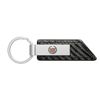 Cadillac Logo Carbon Fiber Texture Strap Silver Bar Key Chain