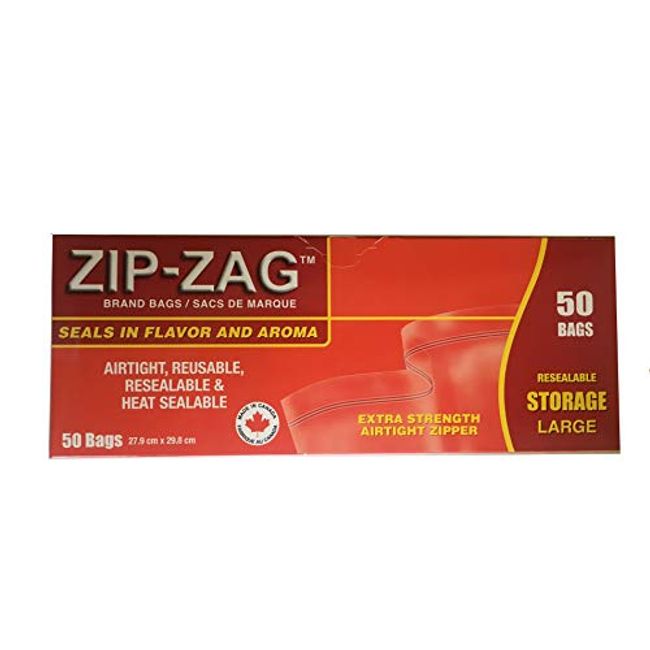 Zip-Zag BLACK 50 Half Pound Bags - Airtight Bags, Resealable, Reusable,  Anti-Puncture, Washable, Food Safe, Treated for no Static, for Dry Herbs  and