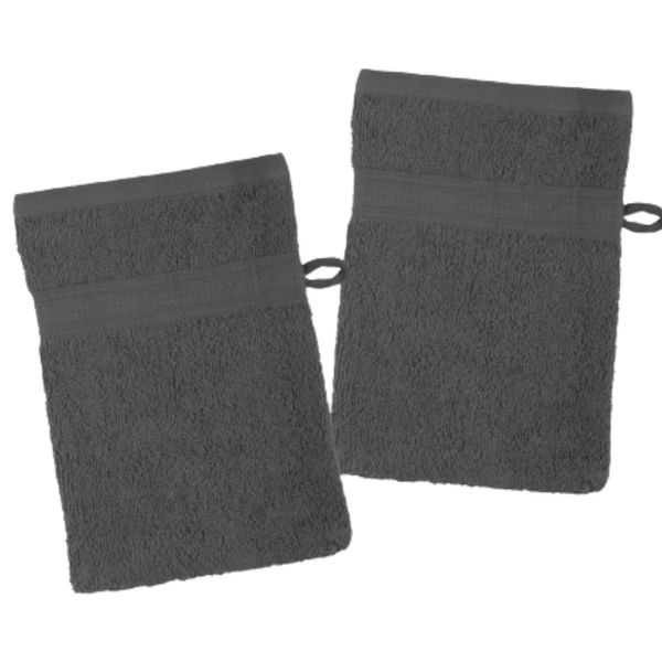 Lovely Casa - Set of 2 Wash Mitts 15 x 21 cm – Lagune – Anthracite