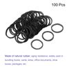 Sourcing Map 100 Pack Black Rubber Elastic Band 15mm x 1.4mm