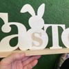 Cute Large Wooden Tabletop "Easter" Sign, DIY Craft Decoration