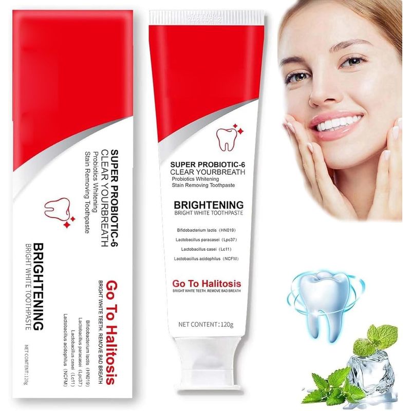 Ultra Whitening Toothpaste with Probiotics - Brightens and Deep Cleans ...
