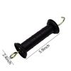 Plastic Electric Fence Spring Gate Handle with Insulators and Anchor Set, Black (2BlackMB+039)