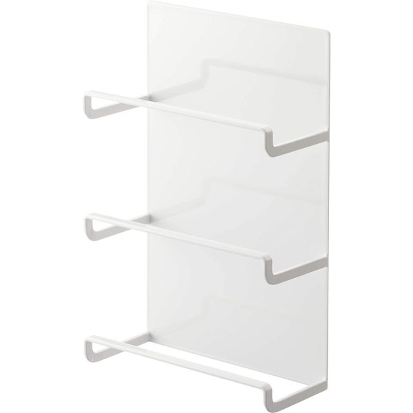 Yamazaki 4939 Magnetic Kitchen Wrap Holder, 3 Tiers, Tower, White, Approx. W 5.9 x D 2.8 x H 9.1 inches (15 x 7 x 23 cm), Tower, Wrap Storage