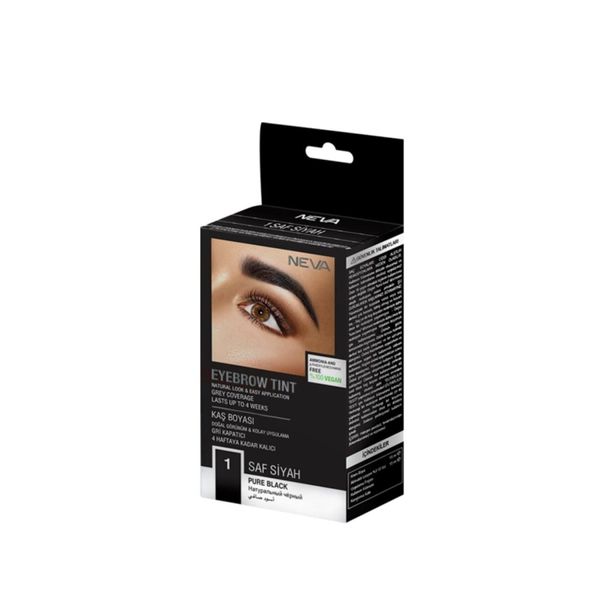 Neva Eyebrow Tint Kaş Boyası Seti 1.0 Saf Siyah %100 Vegan