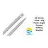 AARNAV 2 x 30cm Long Plastic Knitting Needles Single Pointed Needles (2 x 10mm)