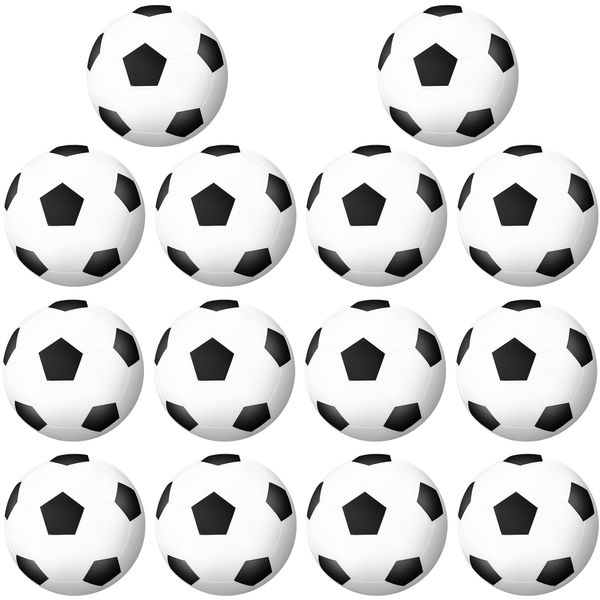 15 Pack Mini Soccer Stress Ball 1.57 inch Small Foam Soccer Balls Soccer Party Favors Sports Balls for Carnival Reward Bags Stuffers Stress Anxiety Relief Relaxation Soccer Party Decorations Supplies