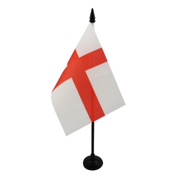 AZ Flag - England Mini Table Flag, 4'' x 6'' Office Flag Pole with Base - 100% Polyester
