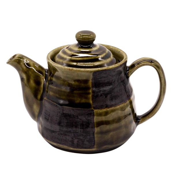 Mino Ware Pot, Approx. 18.9 fl oz (530 ml), Oribe Checkered Pattern, Made